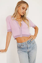 Load image into Gallery viewer, Next Destination Button Front Knit Top // Lavender
