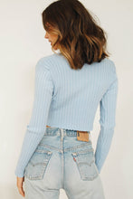 Load image into Gallery viewer, The Street Button Front Knit Top // Sky