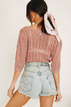 Load image into Gallery viewer, Ultimate Girl Button Front Knit Top // Mauve