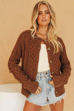 Load image into Gallery viewer, Artist Muse Knit Cardigan // Chocolate