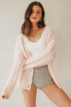 Load image into Gallery viewer, Straight To Paris Button Front Knit Cardigan // Baby Pink