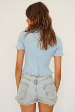 Load image into Gallery viewer, Kit Button Front Knit Top // Sky