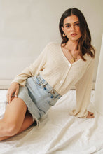 Load image into Gallery viewer, Margot Button Front Knit Top // Natural