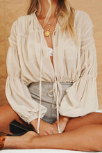 Load image into Gallery viewer, Walk The Line Tie Front Top // Nude