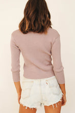 Load image into Gallery viewer, Lights Up Button Front Knit Top // Mauve