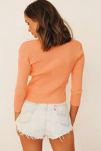 Load image into Gallery viewer, Lights Up Button Front Knit Top // Coral