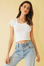 Load image into Gallery viewer, Follow That Girl Ribbed Top // White