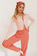 Load image into Gallery viewer, Last Minute Zip Front Knit Top // Pink
