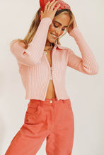 Load image into Gallery viewer, Last Minute Zip Front Knit Top // Pink