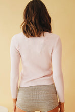 Load image into Gallery viewer, Read My Lips Drawstring Knit Top // Baby Pink