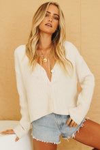 Load image into Gallery viewer, New Film Button Front Knit Top // Cream