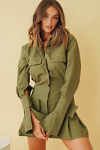 Load image into Gallery viewer, The Lookbook Button Front Mini Dress // Khaki