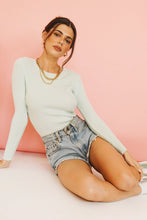 Load image into Gallery viewer, In The Loop Ribbed Knit Top // Mint