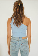 Load image into Gallery viewer, What Boys Like One-Shoulder Ribbed Top // Sky