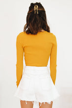 Load image into Gallery viewer, Emily Button Front Knit Top // Mustard