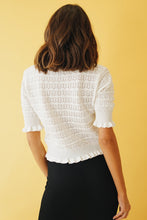 Load image into Gallery viewer, Frontline Button Front Knit Top // White