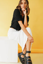 Load image into Gallery viewer, Frontline Button Front Knit Top // Black