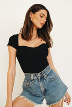 Load image into Gallery viewer, Bold Actions Ribbed Knit Top // Black