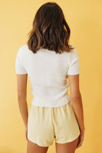 Load image into Gallery viewer, London Underground Drawstring Knit Top // White