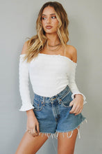 Load image into Gallery viewer, Amore Ruched Knit Top // White