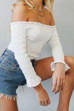 Load image into Gallery viewer, Amore Ruched Knit Top // White