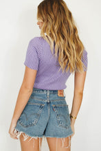 Load image into Gallery viewer, 90's Flashback Button Front Knit Top // Purple