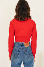 Load image into Gallery viewer, East Hollywood Button Front Knit Top // Red