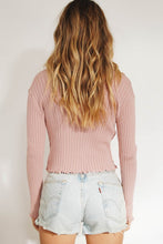 Load image into Gallery viewer, Along The Way Button Front Knit Top // Rose