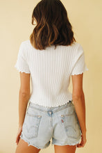 Load image into Gallery viewer, True Colours Button Front Knit Top // White
