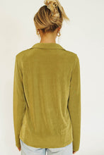Load image into Gallery viewer, VG Check It Out Button Front Shirt // Olive