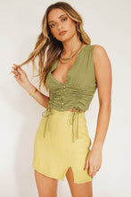 Load image into Gallery viewer, True Romance Button Front Top // Olive