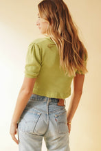 Load image into Gallery viewer, Vintage Lover Button Front Knit Top // Lime