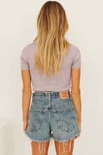 Load image into Gallery viewer, These Days Button Front Knit Top // Lilac