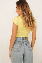 Load image into Gallery viewer, Follow That Girl Ribbed Top // Lemon