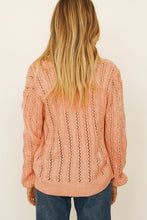 Load image into Gallery viewer, Peach Bloom Button Front Knit Top // Rose