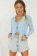 Load image into Gallery viewer, At First Sight Button Front Knit Top // Sky