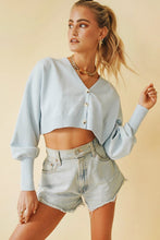 Load image into Gallery viewer, Let It Go Button Front Knit Top // Sky