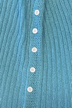 Load image into Gallery viewer, Of The Essence Button Front Knit Top // Aqua