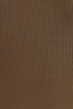 Load image into Gallery viewer, Go With The Flow Zip Front Ribbed Top // Chocolate