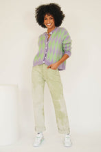 Load image into Gallery viewer, Retro Filter Button Front Knit Top // Check