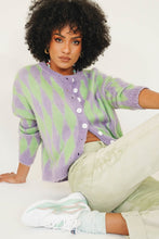 Load image into Gallery viewer, Retro Filter Button Front Knit Top // Check