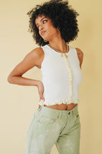 Load image into Gallery viewer, Summer Notes Ribbed Knit Top // White