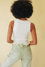 Load image into Gallery viewer, Summer Notes Ribbed Knit Top // White