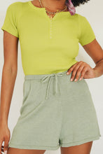 Load image into Gallery viewer, Sweet Escape Button Front Knit Top // Lime