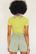 Load image into Gallery viewer, Sweet Escape Button Front Knit Top // Lime