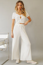 Load image into Gallery viewer, Young Ideas Ribbed Knit Pants // White