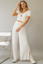 Load image into Gallery viewer, Beautiful Girls Button Front Ribbed Knit Top // White