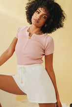 Load image into Gallery viewer, Sweet Escape Button Front Knit Top // Pink