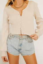 Load image into Gallery viewer, Jessie Button Front Knit Top // Natural