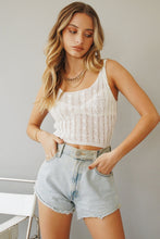 Load image into Gallery viewer, Checklist Knit Top // White